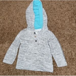 Calvin Klein Jeans Gray Hoodie with Blue Interior